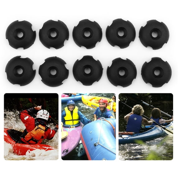 Line Nylon Large Deck Line Guide, 10pcs Black Line Guides, Sturdy and sturdy, Slightly Elastic, Easy Installation and Removal, Equips Your Kayak for Better Organization of Rope,