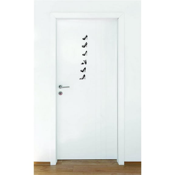 Line Of Shoes Vinyl Wall Decal for Home - Ever Fashion Teen Closet Sock Cute Wall Décor Bedroom Living Room Entry - Removable High Tact - Size: 4 In x 20 In