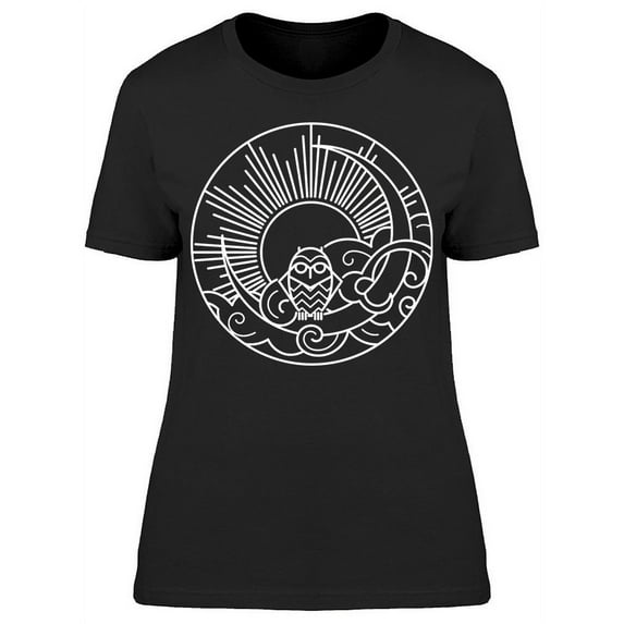 Line Owl Sun T-Shirt Women -Image by Shutterstock, Female Medium