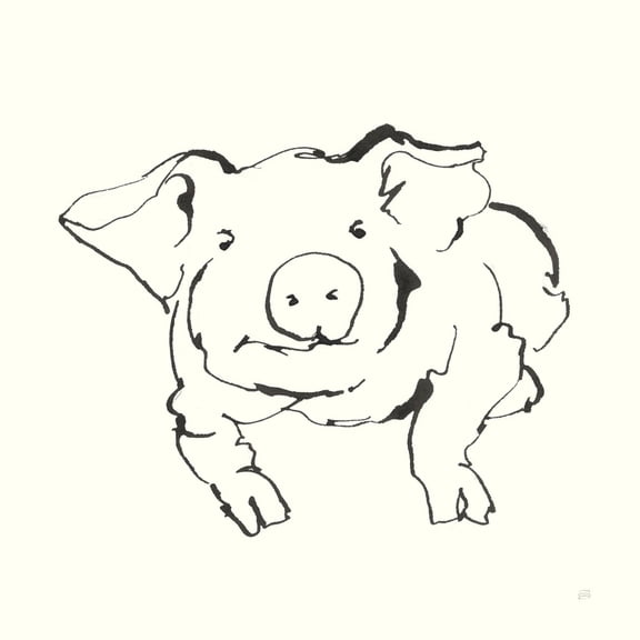 Art.com Line Pig II Art Print by Chris Paschke, 30" x 30"