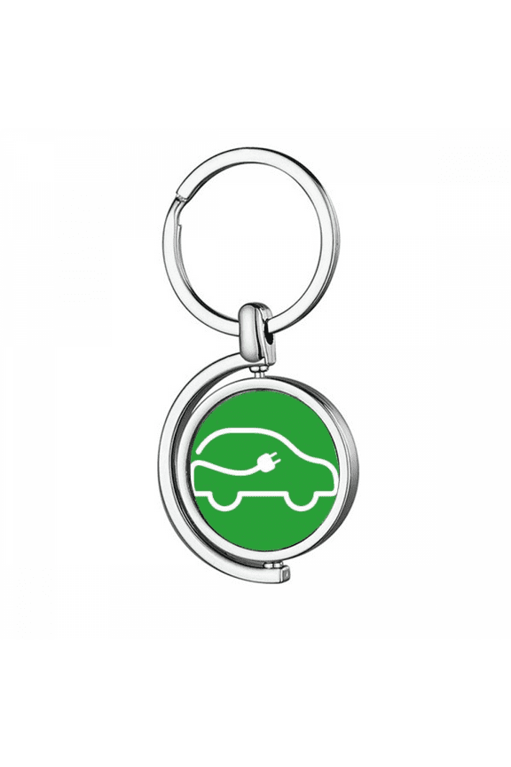 Line Plug Energy Vehicles Protect Environment Rotating Keychain Metal Keyring Holder