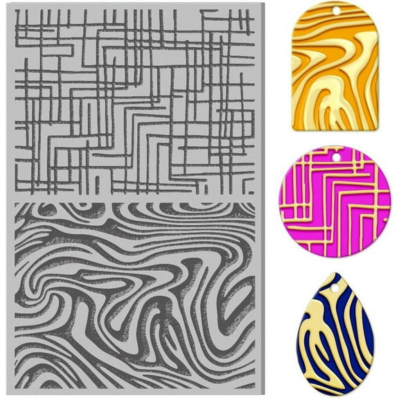 Line Polymer Clay Texture Sheets Rubber Clay Texture Sheets Polymer Clay Texture Tool Used for DIY Jewelry Making Craftwork and Printing Patterns for DIY