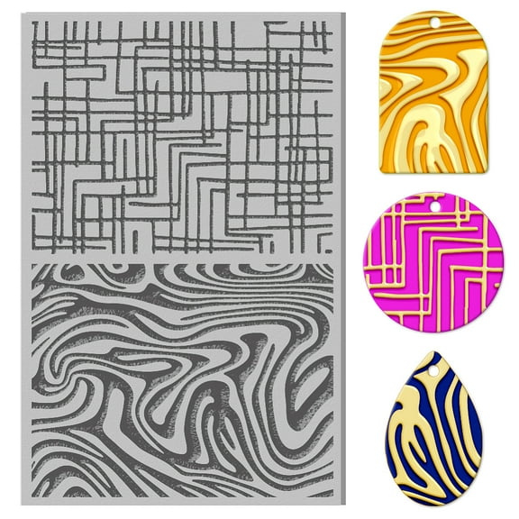 Line Polymer Clay Texture Sheets Rubber Clay Texture Sheets Polymer Clay Texture Tool Used for DIY Jewelry Making Craftwork and Printing Patterns 1pc