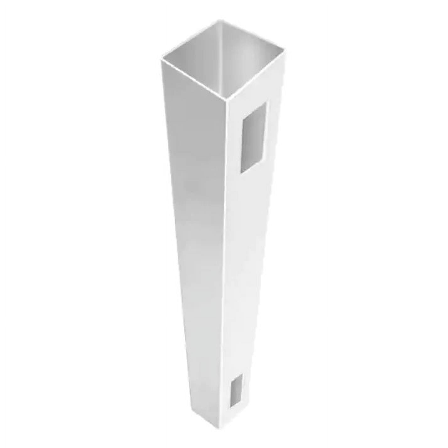 White Vinyl Routed Fence End Post with Caps Included, Set of 2