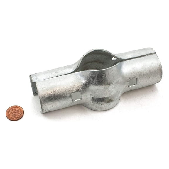 Line Rail Clamps 10-Pack - 1-5/8" x 1-3/8" Cyclone Fence Clamps - Galvanized Steel Tubing Connectors - Fence Installation Hardware