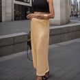 thumbnail image 1 of A Line Sequin Maxi Skirt Women High Waist Straight Shiny Split Maxi Skirt Female Streetwear Skirt Skirt with Pockets Womens Pencil Skirt Leather Skirt Sweater Skirt Swimsuit Wrap Skirt Skirt Spray, 1 of 7