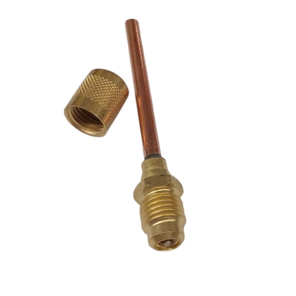 Line Service Valve, Access Fitting, 1/4" Male Flare, 3/16" x 2" Tube, SF8403