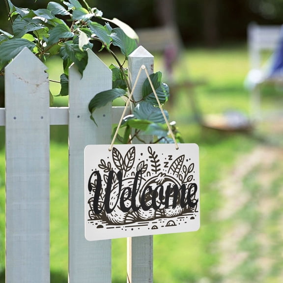 Line Sloth Sleeps Welcome Sign for Front Door Porch Wreath Door Sign Home Decoration Rustic Farmhouse Style