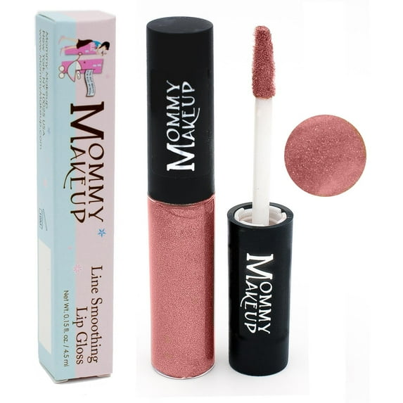 Line Smoothing Lip Gloss with Brown Algae & Golden Seaweed - Glossy, Moisturizing, High Shine, Paraben Free Lipgloss in Brandy Girl (A Glistening Rose Gold) by Mommy Makeup