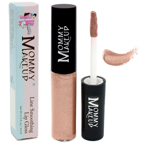 Line Smoothing Lip Gloss with Brown Algae & Golden Seaweed - Glossy, Moisturizing, High Shine, Paraben Free Lipgloss in Spumante (A Shimmering Champagne) by Mommy Makeup