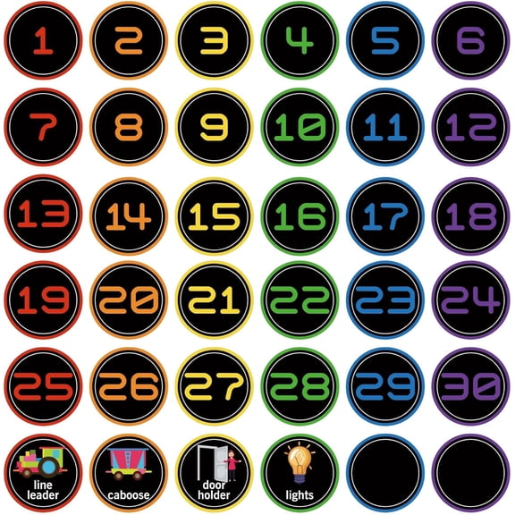 Line up Spots for Classroom 36Pcs 4in/10cm Floor Numbers Stickers 1-30 Dots Blackboard Colored Numbered Markers Decal for Teacher Back to School Preschool Kindergarten Supplies Elementary diy