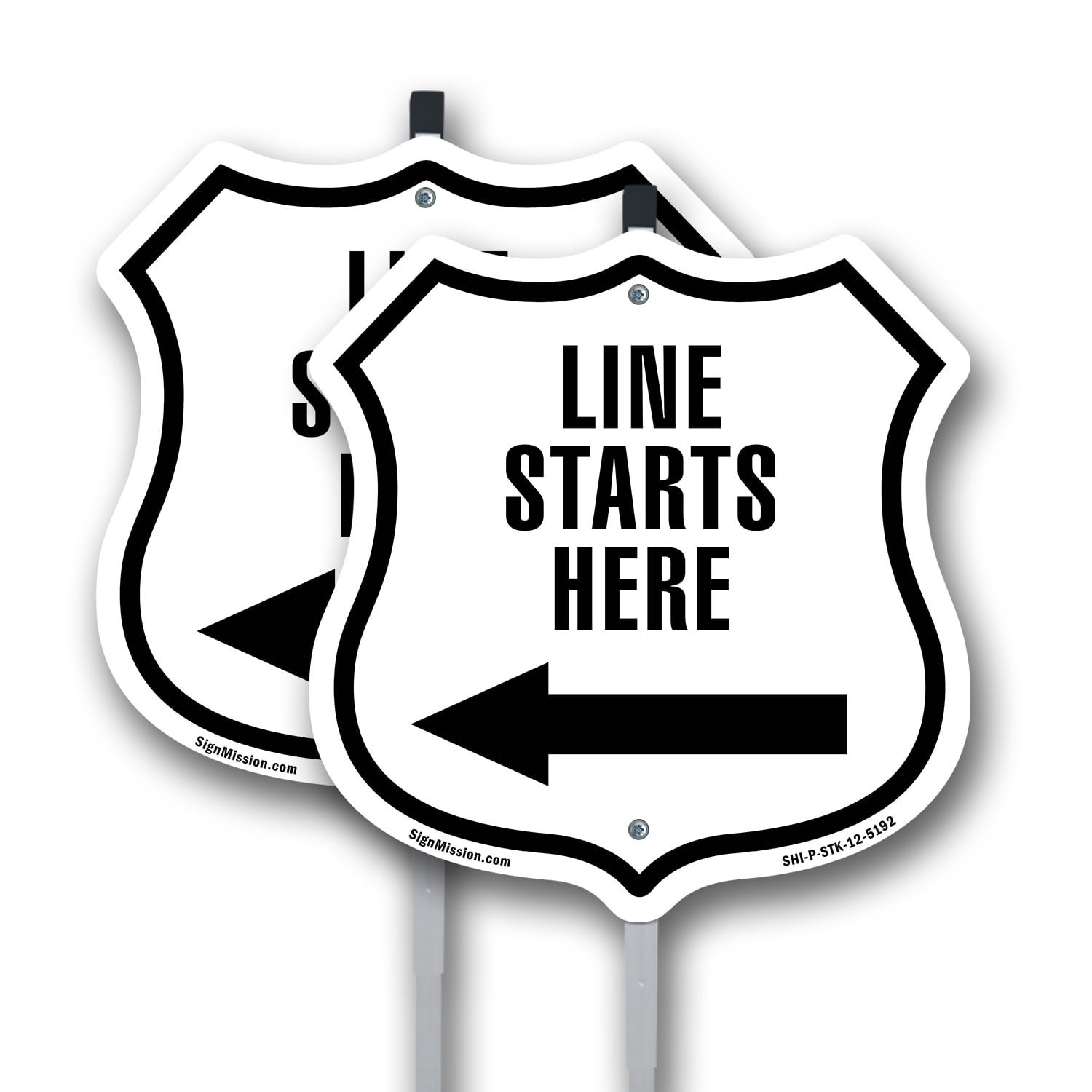 Line Starts Here Left (2 Pack) 12 inch X 12 inch Shield Shaped Rust ...