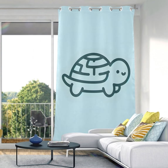 Line Turtle Blackout Curtain Panels Drapes Privacy Assured with Light Filtering Curtains for Living room Bedroom Bathroom Window