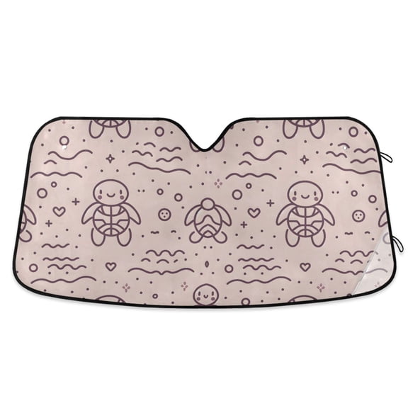 Line Turtle Heart Wave Car Windshield Sun Shade Foldable Car Front Window Visor Heat and UV Protection 53x23.5