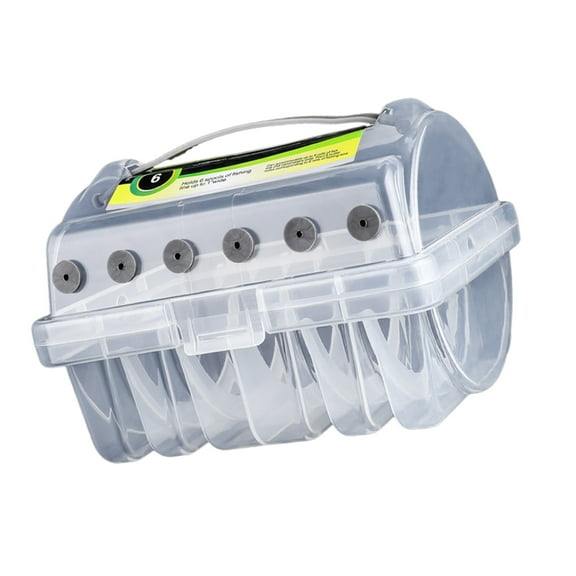 Line Winder Spool Box Multifunction Clear Case Fishing Line Organizers Portable Fishing Line Storage Case 6 Compartments