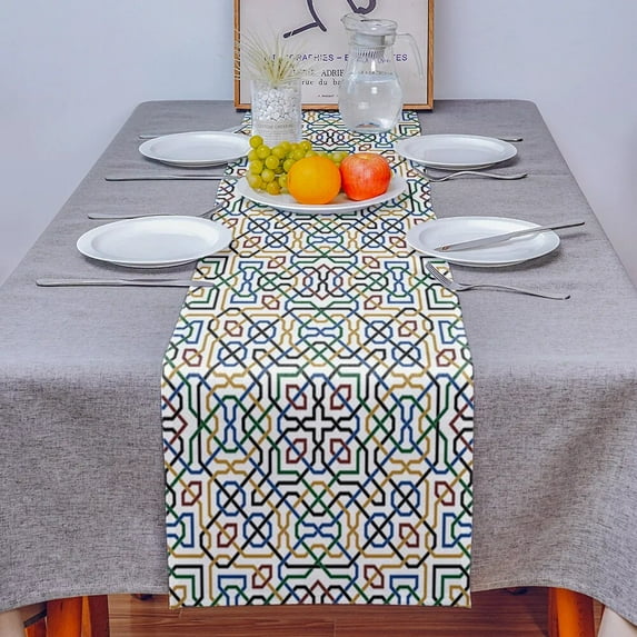 Line Wire Grid Table Runner Luxury Home Dining Table Coffee Table Holiday Wedding Decoration Party Dinner Table Runner