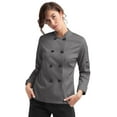 thumbnail image 1 of On The Line Women's Classic Long Sleeve Chef Coat - Chef Coat Women, Grey Chef Coat, Women's Chef Jackets, Womens Chef Coat, Gray Chef Coat, Chef Uniform for Women, 1 of 5