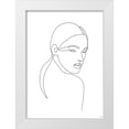 thumbnail image 1 of Line and Brush 14x18 White Modern Wood Framed Museum Art Print Titled - Line Lady Portrait 2, 1 of 4