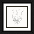 thumbnail image 1 of Line and Brush 15x15 Black Ornate Wood Framed with Double Matting Museum Art Print Titled - Holding Hands 3, 1 of 4