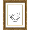 thumbnail image 1 of Line and Brush 18x24 Gold Ornate Wood Framed with Double Matting Museum Art Print Titled - Still Life Fruit Bowl, 1 of 4
