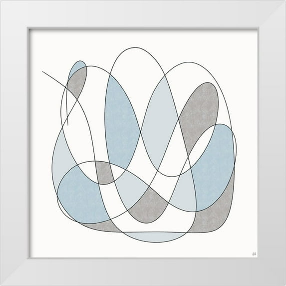 Line and Brush 26x26 White Modern Wood Framed Museum Art Print Titled - Smooth Wanders 1