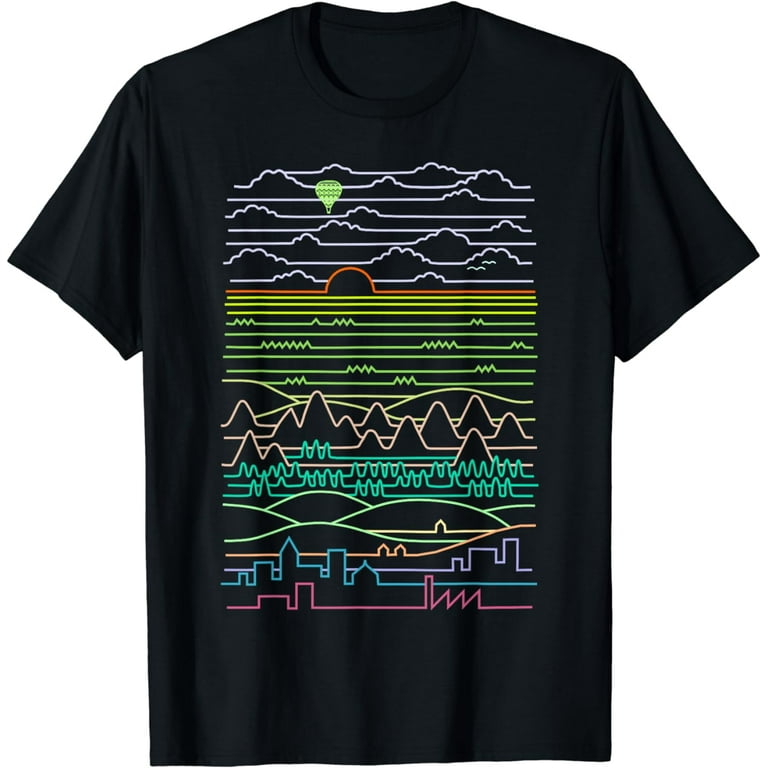 Line art Minimalist Design Linear landscape T-Shirt - Walmart.com