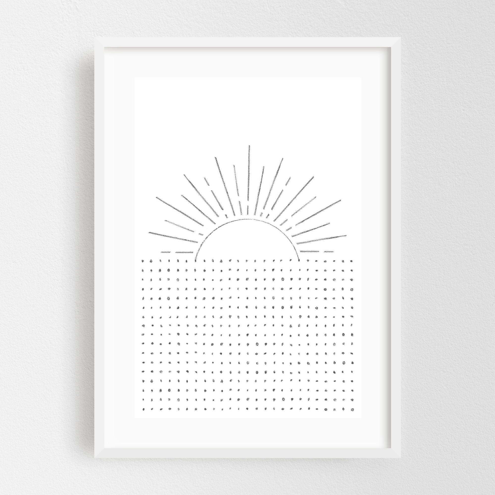 Line art sunset - Line Drawing Line Art Minimalist Sunset Abstract ...