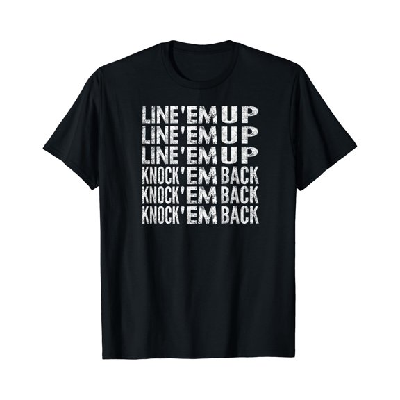 Line 'em Up Knock 'em Back Distressed Look T-Shirt