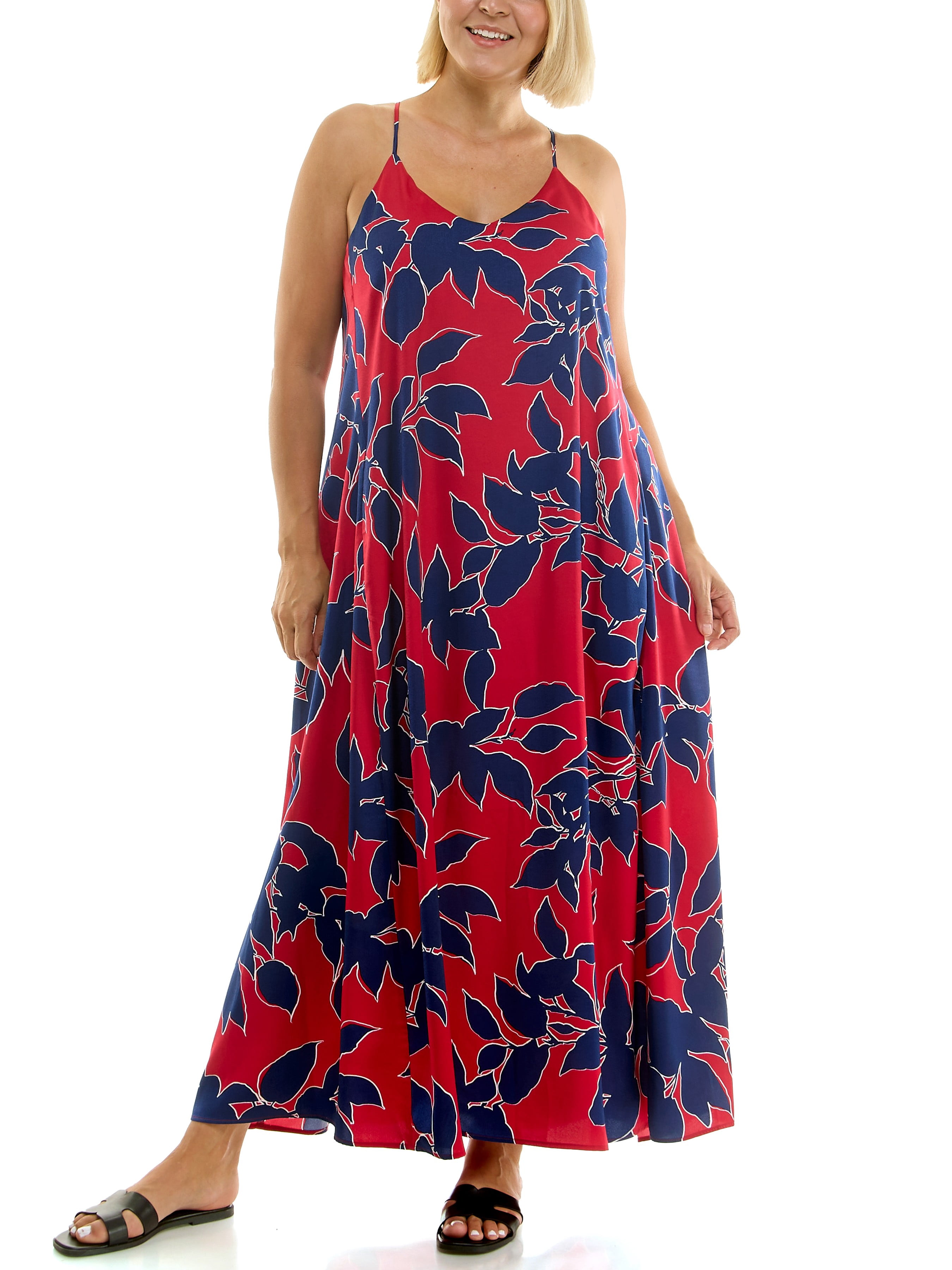 Nicole Miller Women's Maxi Slip Dress With Built In Bra, Sizes S-XL