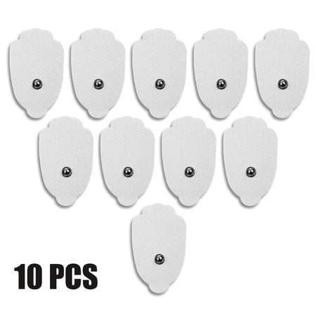 LineYDI 10 Pcs Snap On Replacement Electrode Pads For TENS Unit & Pulse Massager