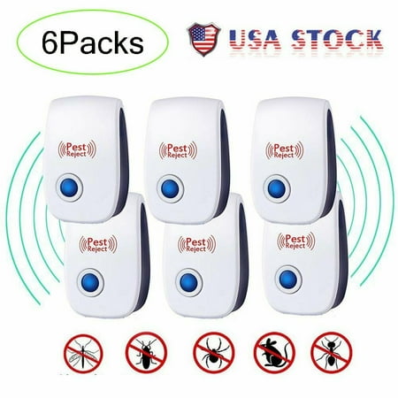 LineYDI 6Pcs Ultrasonic Pest Repeller Electronic for Bugs Insects Spiders