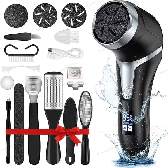 LineYDI All-in-One Electric Pedicure Tool Professional Foot Grinder with Vacuum Suction, 3 Abrasive Heads & Automatic Dead Skin Removal