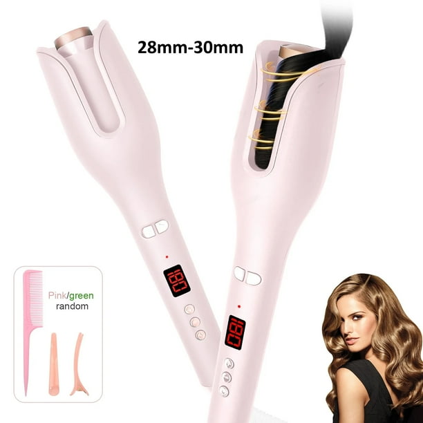 LineYDI Auto Hair Curler Automatic Curling Iron Wand Big roll auto hair curler rotating anti perm does not hurt hair Pink