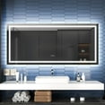 thumbnail image 1 of Linea 72" LED Heated Bathroom Mirror Anti Fog Dimmable Backlit Tempered Glass, 1 of 5