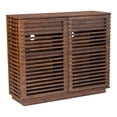 thumbnail image 1 of HomeRoots 396329 42 in. Walnut Wood Accent Cabinet with Three Shelves & Two Drawers, 1 of 5