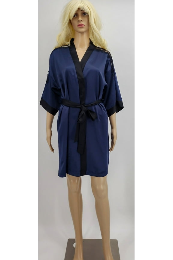 Womens Corinne Satin Floral-Print Wrap Robe