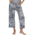 thumbnail image 1 of Linea Donatella Womens Printed Cropped Pajama Pants,Beige,Large, 1 of 2