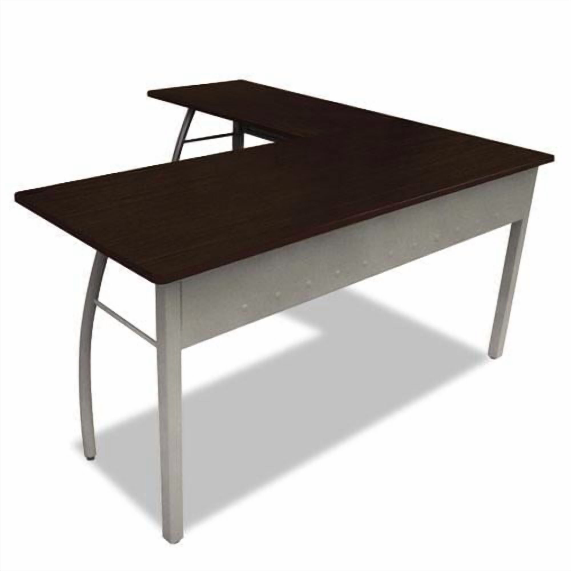 Linea Italia Trento Line L-Shaped Desk, 59-1/8w x 59-1/8d x 29-1/2h, Mocha/Gray