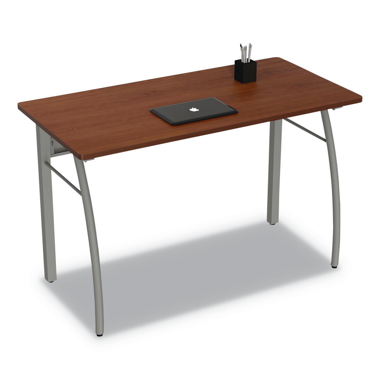 Trento Cherry Woodgrain Laminate Rectangular Desk with Filing Cabinet