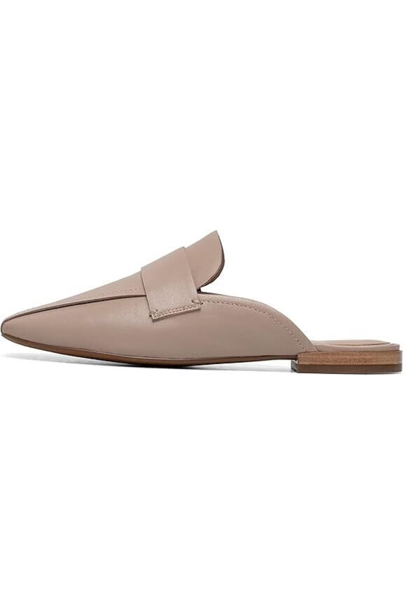 Linea Paolo Atlas Flats Women's US 5 Nude Leather Slip On Square Toe Mule KHD365