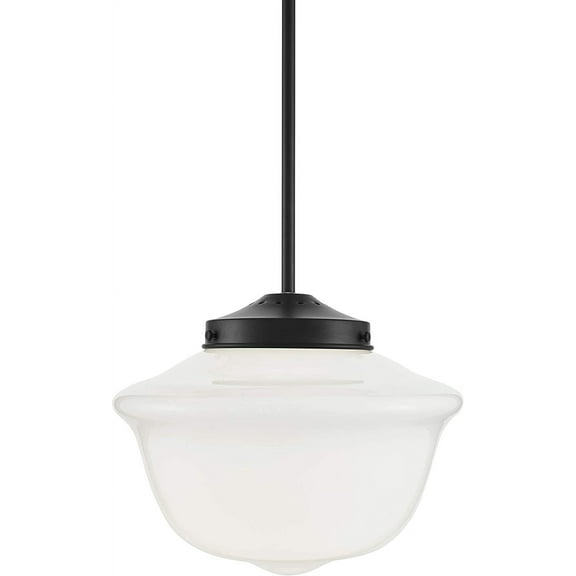 Linea di Liara Large Glass Pendant Lighting for Kitchen Island Lavagna Farmhouse Kitchen Lighting Vintage Schoolhouse Globe Matte Black Pendant Light Fixture, Milk Pendant Lamp Shade