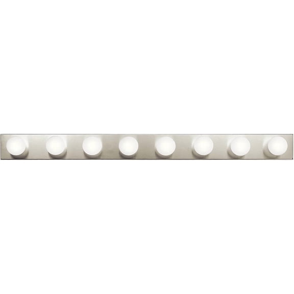 Linear 48" Bathroom Vanity Light Fixture, 8-Light Modern Brushed Nickel Bath Bar for Bathroom Lighting over Mirror, Transitional Style (48" x 4.25" x 2")