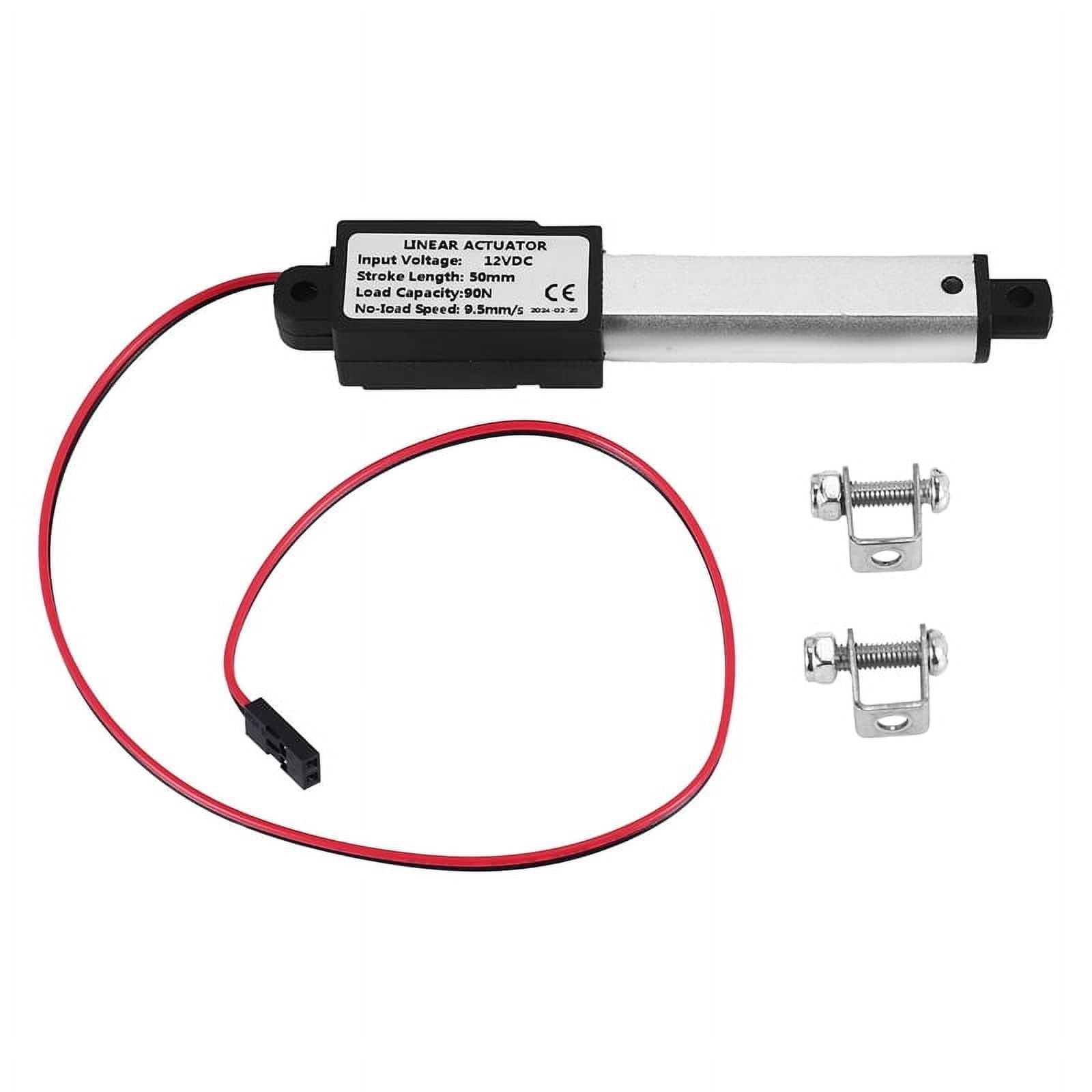 -Linear Actuator, 2 Inch Stroke, 90N/20.3Lb, Speed 9.5mm/S Electric Waterproof Actuator Motor Linear Actuator 12V