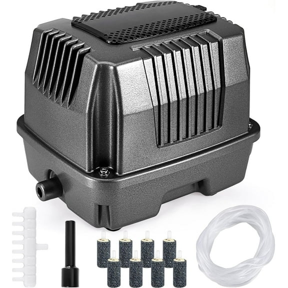 Linear Air Pond Pump, 855 GPH, Pond Aerators for Outdoor, Up to 10000 Gallons, with 8 Pcs Air Stones, for Fish Tank Koi Aquarium