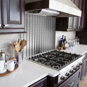 Linear Cascade Decorative Stainless Steel Kitchen Backsplash 24" x 36"