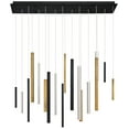 thumbnail image 1 of 31446-043 Eurofase Lighting Santana Linear Chandelier 18 Light - 10 Inches Wide by 20 Inches High-Antique Brass Finish, 1 of 5