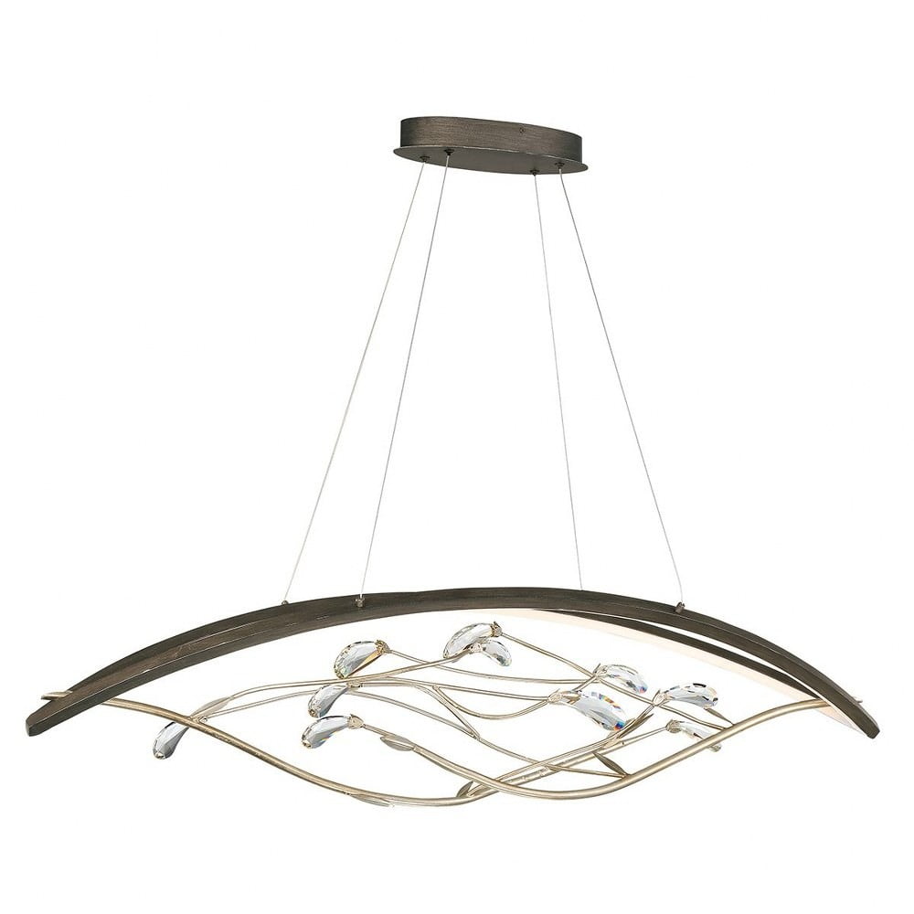 Oil Rubbed Bronze Oval LED Chandelier with Clear Crystal Accents