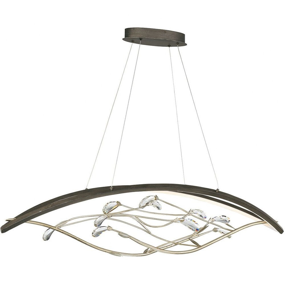 Oil Rubbed Bronze Oval LED Chandelier with Clear Crystal Accents