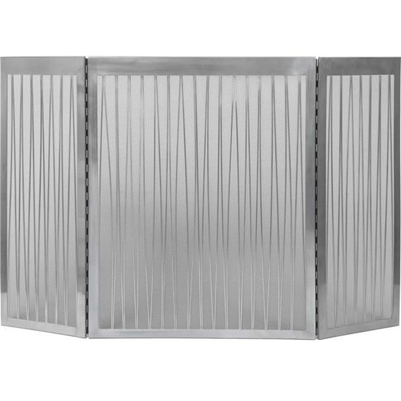 Linear Design 3 Fold Screen, Satin Nickel
