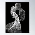 thumbnail image 1 of Linear Love - Artistic Kiss Design Poster Wall Art, Modern Wall Decor For Living Room Bedroom, 8x12 UNFRAMED, 1 of 3